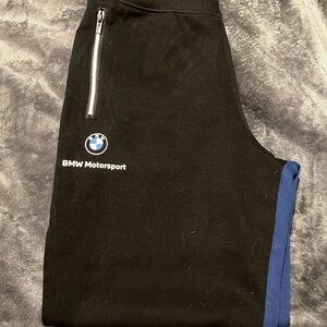BMW Motorsport Black Joggers with Blue Trim